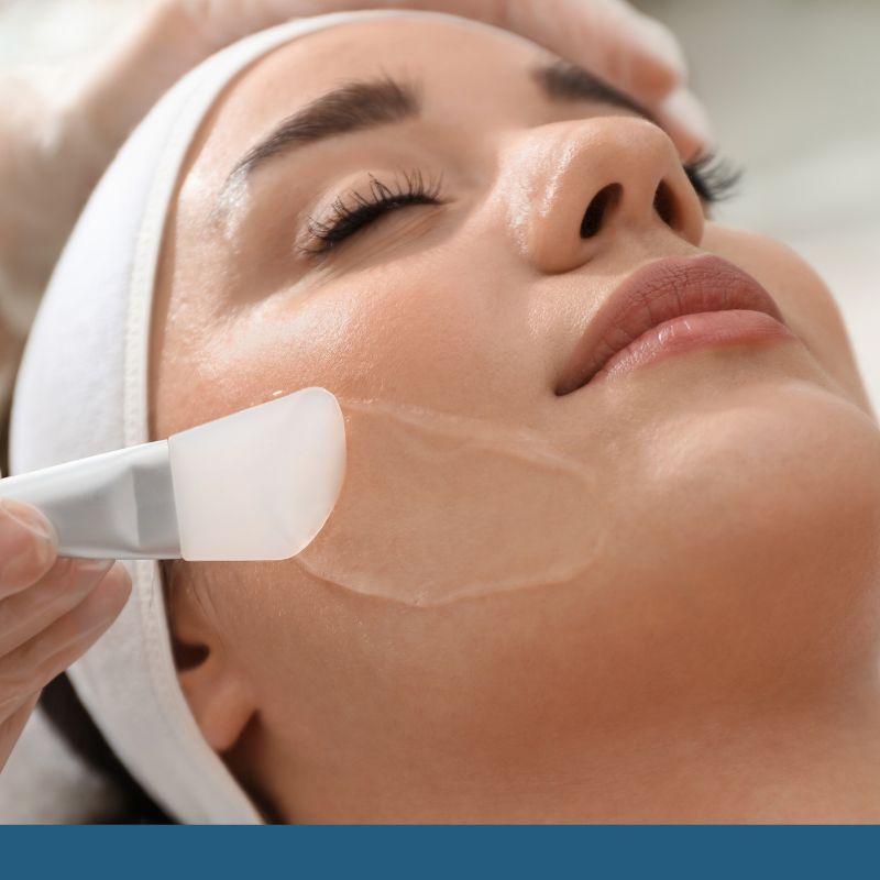 Facial treatment in a spa setting.