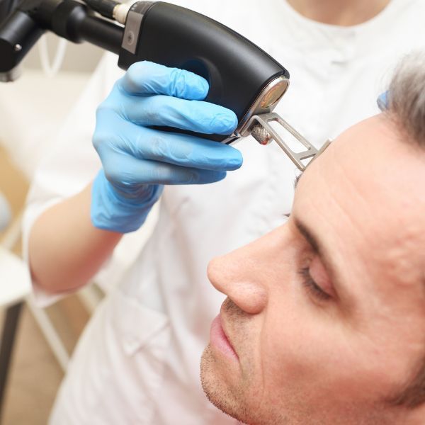Close-up of a woman with radiant skin.