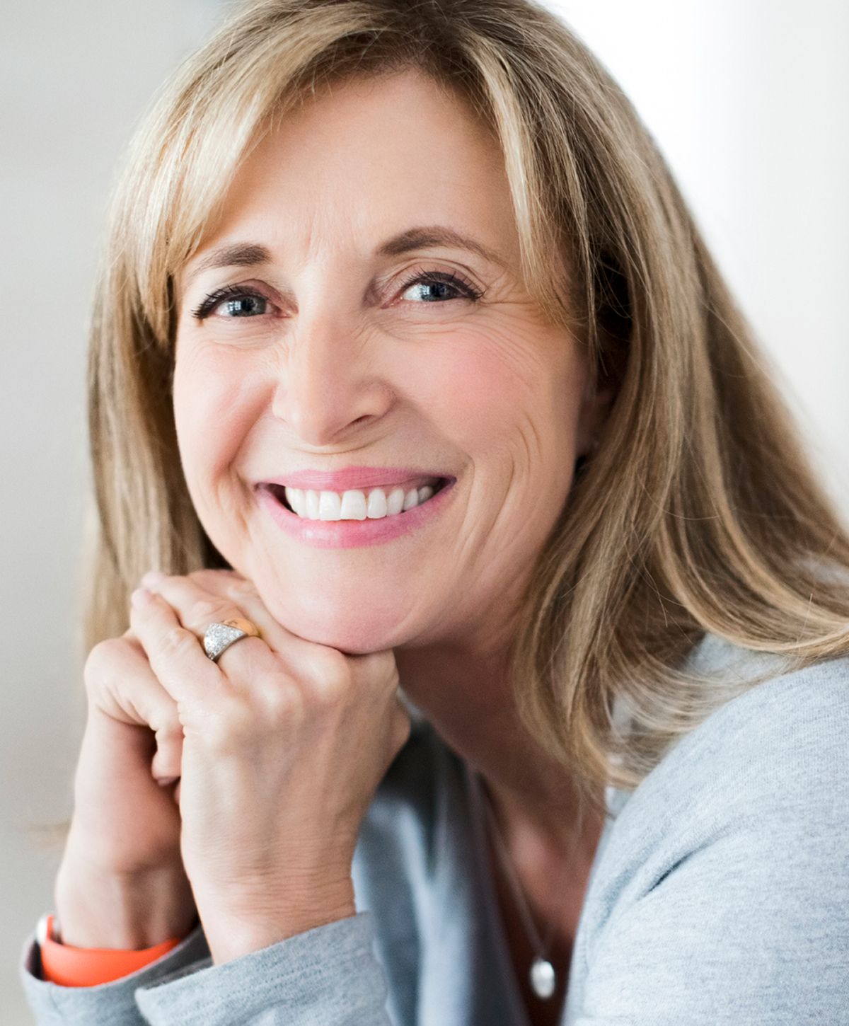 Close-up of a woman with radiant skin.