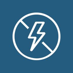 No electricity symbol in a circle.
