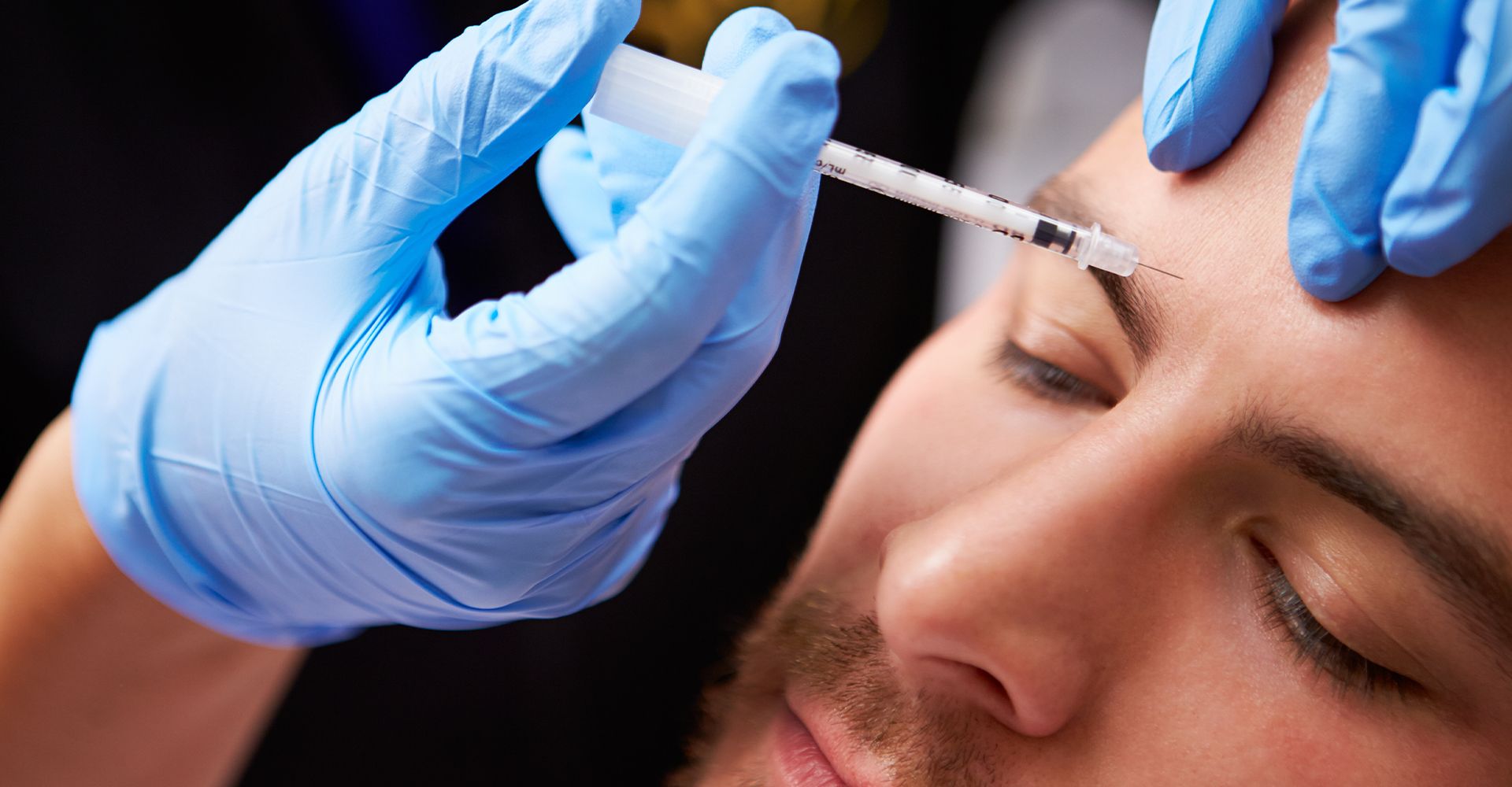 Injection procedure in a clinical setting.